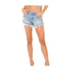 Pistola Womens Gigi Distressed Cutoff Denim Shorts Size 25 Light Wash